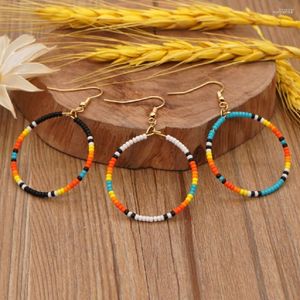 Brincos de argola Go2Boho Miyuki Brincos com miçangas Brinco nativo Boho Jóias para mulheres Acessórios Multicolor Pendientes