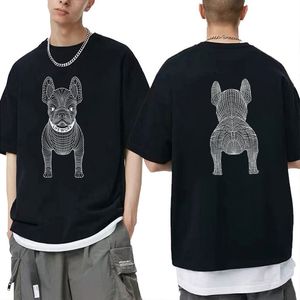 メンズTシャツストリートウェアハラジュク女性トップティーメンズファッションドッグ印刷コットンTシャツ夏のカジュアルショートスリーブライフワークシャツ230625