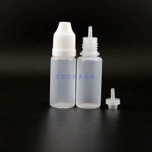 10 ML 100 개/몫 어린이 증거 모자와 팁이있는 고품질 플라스틱 Dropper 병 안전한 증기 짜낼 수있는 병 긴 젖꼭지 Udxop