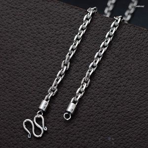 Chains S925 Pure Silver Ornaments Thai Men Forward 4 Mm Gold Chain Necklace In Europe And The Wind