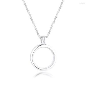 Chains Medium Floating Locket Pendant Necklace Genuine 925 Sterling Silver Chain Necklaces For Women Jewelry Making Colar Collier