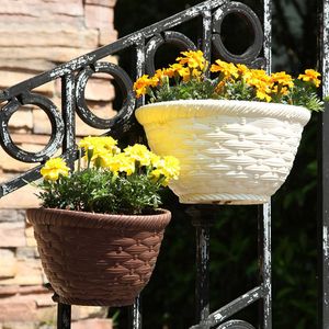 Planters Pots Hanging flower basket Garden Party Handmade DIY Sundries Organizer Wall Hanging Artificial Rattan Home Decor Pots