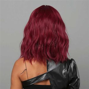 Sentetik peruklar kubbe kameralar orta uzunlukta kıvırcık peruklar ile bangs şarap kırmızı sentetik bob saç peruk afro doğal ısıya dayanıklı cosplay peruk x0626