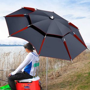 Bow Arrow 1.8-2.6M Parasol Fishing Umbrella Outdoor Camping Awning Double Layer Detachable Adjustment Direction Sunshade Rainproof Anti-UVHKD230626