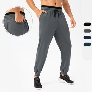 Lu Yoga Shorts Mäns sportbyxor Lossa remmen Snabbt torra byxor andningsbar Pocket Fitness Running Training Pants