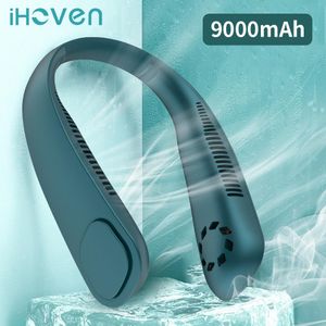 Fans Ihoven Neck Fan Portable Bladeless Fan Rechargeable Fan 9000mah Sport Neck Hanging Fans for Home Outdoor Air Cooler Ventilador