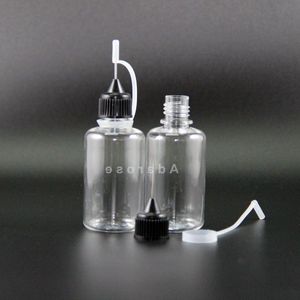 Lot 100 ADET 30 ML PET Damlalıklı şişe Metal İğne Ucu İğne Kapağı Plastik damlalıklı şişeler Buhar E çiğ Suyu Kgsel