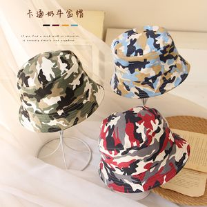 Caps Hats FOCUSNORM 2 6Y Summer Kids Girls Boys Fashion Camouflage Printed Bucket Hat Sun 3 Colors 230626