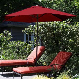 Umbrellas Patio Umbrella Outdoor Shade with Easy CrankTable for Deck Balcony Porch Backyard Poolside 9 Foot by Pure Garden Red 230626