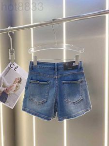 Damski projektant dżinsów Summer Nowe dojeżdżanie wszechstronne szczupły wiek litera haftowane dżinsowe szorty Pyow