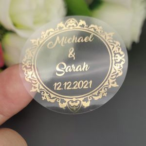 Adhesive Stickers 5CM Custom Name Wedding Sticker Personalized Design Your Label Candy Gift Box Birthday Party Seal Selfadhesive 50PCS 230627