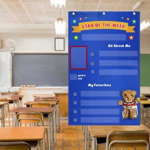 Board Allabout ME Poster Set 53PCs wiederverwendbare Karten (43 gedruckt+10 leer) mit Cartoon Plüschpuppe ideal für die Grundschule