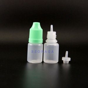 Lot 100 Stück 5 ml KOSTENLOSER Versand Tropfflaschen aus LDPE-Kunststoff mit kindersicheren Kappen und Spitzen, langem Nippel Pmfpc