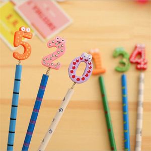 Bleistifte 40pcs/Lot Kawaii Nummer Design Holzstifte Büro- und Studienstifte Schöne Geschenkpreis Schreibwarenstifte Kinder Geschenke Großhandel Großhandel