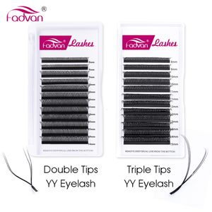 False Eyelashes Fadvan 3D YY Shaped Lashes Extension 3 Split Tips Eyelash Soft BASF Lash CDDD Curl HandMade High Quality Premade Fan Eyelashe 230627