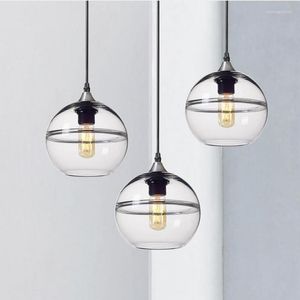 Pendant Lamps Nordic Restaurant Ball Glass Lights Bedside Bar Creative Personality Blue Hanging Led Decorations For Home