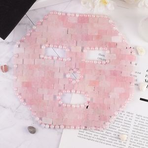 Sleep Masks Rose Quartz Face Mask Real Natural Stone Blindfold Therapy Jade Crystal Germanium Shade Cool Relax Health Care Beauty Tool 230626