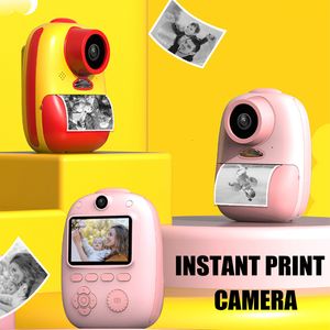 Toy Cameras Kid's Thermal Printer Instant Printing Digital PO Camera 1080p HD Wireless Children Camcorder Video Recorder Instantane Print 230626