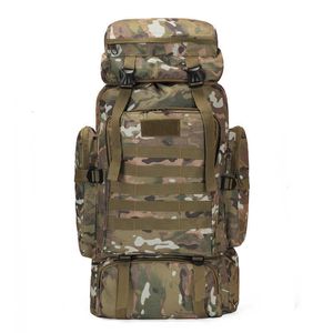 80L Multi-function Bags Waterproof Camouflage Tactical Backpack Large Capacity Men's Army Backpacks Camping Backpack Outdoor Mountaineering BagHKD230627