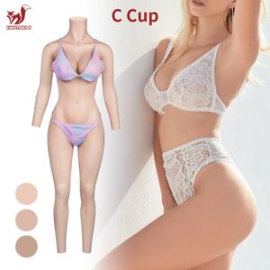 KUMIHO C Cup Silicone Bodysuit for Crossdressing - Transgender Cosplay, Full Body Suit with Artificial Vagina