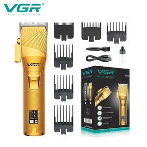 Aparador de cabelo VGR Máquina de cortar cabelo profissional Máquina de corte de cabelo ajustável Aparador de cabelo sem fio Barbeiro Display digital Clipper para homens V-280 230626
