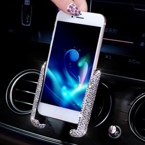 Strass Diamond Car Air Vent Phone Holder Bracket Mount Car Acessórios Interiores Para Mulheres Car Mobile Phone Holder Stand