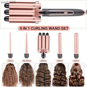 professional Hair Curler Hair Curling Iron Ceramic Styling Tool Electric 5 in 1 Hair waver Pear Flower ConeRoller Curling Wand L230520