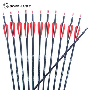 Bow Arrow 6/12/24pcs 28inch/30inch/31inch Archery Carbon Arrow 500 Spine For Compound Bow Recurve Bow Arrow Hunting AccessoriesHKD230626
