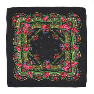 Schals Russische National Kopftuch Blume Gedruckt Taschentuch RetroTurban Schal Quadrat Bandana Muslimischen Kopf Wraps Stirnband