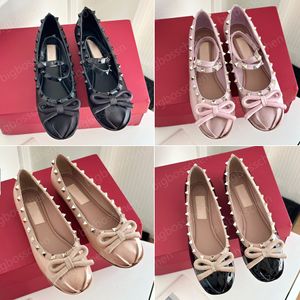 Luxury Designer Ballet Flats shoes strap Women's Mary Jane Fashion Satin Bow Ankle Wrap loafers Wedding Party Designer Dress Shoes with Box 35-41