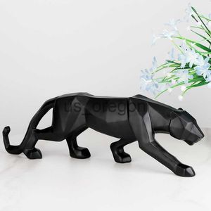 Dekorativa föremål figurer svart panther djurstaty harts abstrakt geometrisk stil dekor hantverk modernt hem vardagsrum kontor skrivbord skulptur prydnad