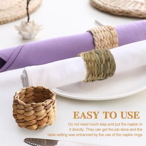 Handdukringar 12st Rustic Style Party Wedding Round Table Decoration Woven Servinring Set Dinner 230627