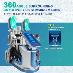 Cryo Ridurre Fat Slim Body Machine Face RF Rimuovi rughe Vuoto a 360 gradi Doppio mento Rimozione Cavitazione Laser Lipolisi Terapia Apparecchiatura di bellezza