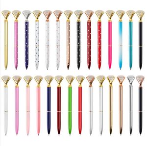 Crystal Glass Kawaii Ballpoint Pen Stora bollpennor med stora Diamond Fashion School Office -leveranser