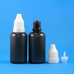 100 set da 1 oz da 30 ml di gocce in plastica bottiglie nere tappi a prova di manomissione punte da lungo tempo ldpe e vapore cig liquido 30 ml qhbwf