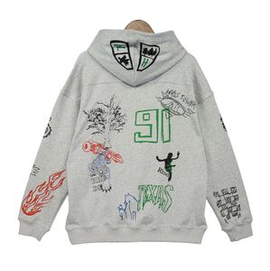 가을 후드 레드 남성 회색 새로운 여성 Rhudes Hoodies 디자이너 패션 캐주얼 스웨트 셔츠 인쇄 트렌드 면화 미국 크기 S-2xl