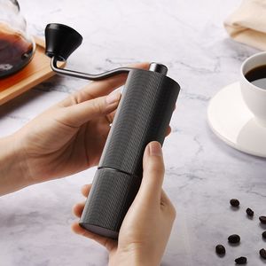 Manual Coffee Grinders Portable Small Hand Coffee Grinder Aluminum Shell Point-level Adjustment Steel Core Kitchen Gadgets Accessories Spice Grinder 230627