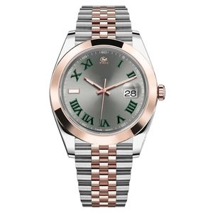 Модные мужские часы -дизайнер часы, наручные часы Man Watch Rhodium Wimbledon Mint Green 41mm 2813 Автобур