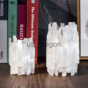 Oggetti decorativi Figurine Minerale naturale Portacandele in gesso Decorazione da scrivania Minimalismo Candeliere bianco Bruciatore a cera per la casa Creativo Contenitore per aromi