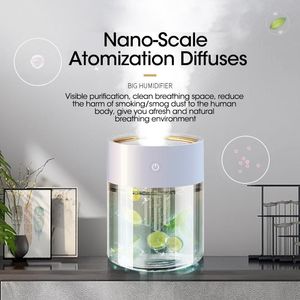 Purifiers Air Humidifier for Home Usb Ultrasonic Essenti Oil Diffus Aroma 2l Large Capacity 3 Nozzle Heavy Fog Air Purifier with Led Lamp