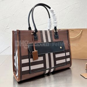 Canvas Tote Shopping Bag Designer Bag Women Shoulder Bags Handbags Purse Large Capacity Classic Striped Exterior Flap Pocket Leather Handle Cross Body Totes Purses