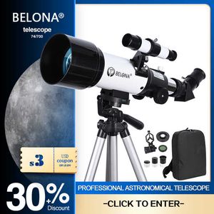 Binóculo telescópio 70400 hd profissional astronômico tescópio com tripé monocular lua observação de pássaros crianças presente jogo adaptador de telefone localizador escopo hkd230627