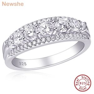 Anel Solitário ela Anel de Prata Esterlina 925 Aliança de Casamento para Mulheres 1,13 ct Redondo Branco AAAAA Cz Tamanho 4-13 230626