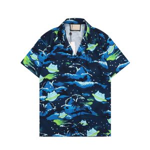 Men's designer shirt summer short sleeve casual button up shirt printed bowling shirt beach style breathable T-shirt clothing #507