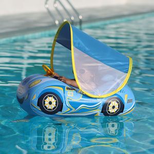 Sand Play Water Fun Toddler Pool Float Inflatable Car Baby Swim Float with Adjustable Sun Canopy and Safety Seat Pool Toys for kids 1-4 Years 230626