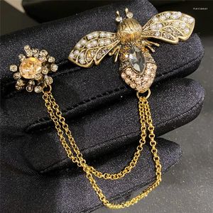 Броши Vintage Cute Crystal Pearl Animal Bee Jewelry для женщин