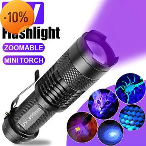 New 2-In-1 LED UV Flashlight Ultra Violet Blacklight Lights 395 365nm Retractable Ultraviolet Torches Pet Urine Stain Detector Lamps