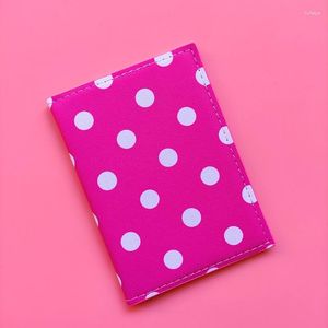 Card Holders Fashion Rose Red Dot Passport Cover Travel Accessories PU Wallet Protector With Bank ID Holder Case Gifts