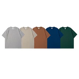 23ss 남성 디자이너 조수 T 셔츠 드롭 숄더 레터 프린트 솔리드 컬러 반소매 T 셔츠 오버 사이즈 캐주얼 티셔츠 남성과 여성을위한 100% 퓨어 코튼 탑