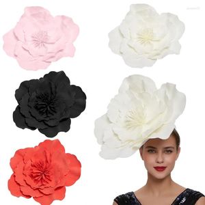 ベレー帽の女性ヘッドバンドコスチュームヘッドピースの魅惑的な帽子のための大きな花の帽子